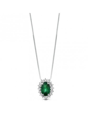 Pendente Lelune Diamonds - Oro - Diamanti - Smeraldo - LDPLSM41007