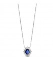 Lelune Diamonds Woman's Pendant - in 18k White Gold with Diamonds and Sapphire 0.21 carats - 0