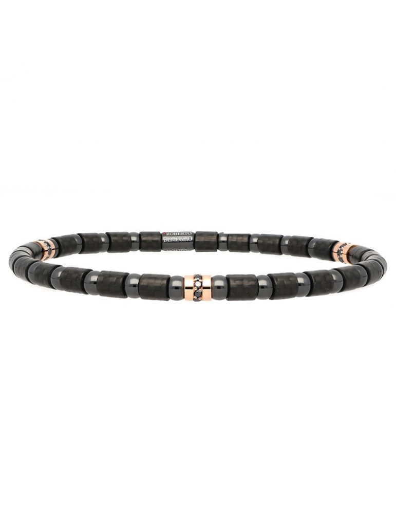 Roberto Demeglio Bracelet - Pure in Carbon and Polished Ceramic with Black Diamonds - 0