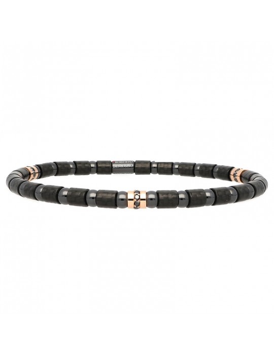 Roberto Demeglio Bracelet - Pure in Carbon and Polished Ceramic with Black Diamonds - 0