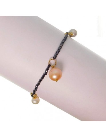 Bracciale Rajola Donna - Nara con Spinello Blu e Perle - 0