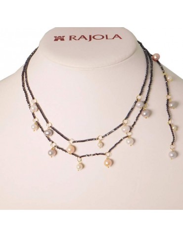 Collana Rajola Donna - Nara con Spinello Blu e Perle - 0