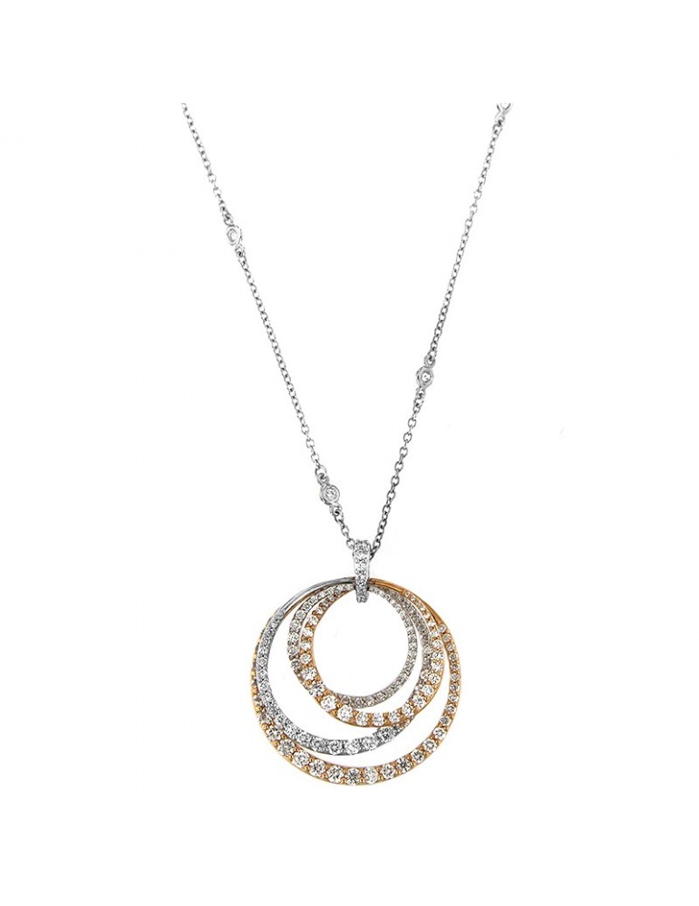 Collana Davite & Delucchi Donna - Pendenti in Oro Bianco e Oro Rosa con Diamanti - 0