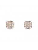 Buonocore Woman's Earrings - Rose Gold Button with Diamonds - 0