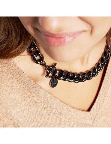 Unoaerre Woman's Necklace - in Burnished Bronze Groumette 45cm - 0 2