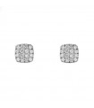 Buonocore Woman's Earrings - White Gold Button with Diamonds - 0