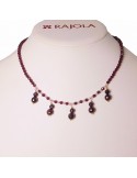 Rajola Woman's Necklace - Oxford with Garnet and Rose Quartz - 0