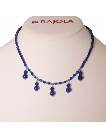 Rajola Woman's Necklace - Oxford with Blue Agate and 925% Silver - 0