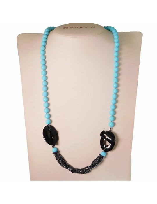 Rajola Woman's Necklace - Buckle with Turquoise Paste and Blue Spinels - 0 Rajola Woman's Necklace - Buckle with Turquoise Paste and Blue Spinels - 0