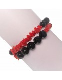 Bracciale Rajola Donna - Link - Corallo Rosso - Onice Nero - 54459118X