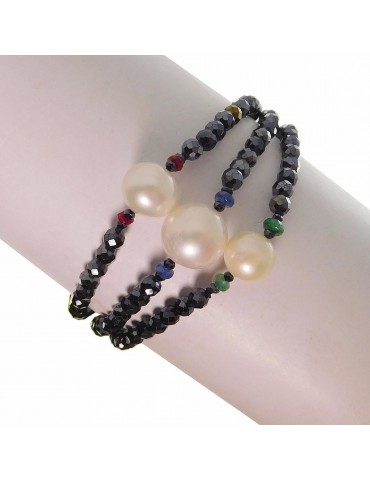 Rajola Woman's Bracelet - Noemi with Blue Spinel Pearls and Sapphires - 0