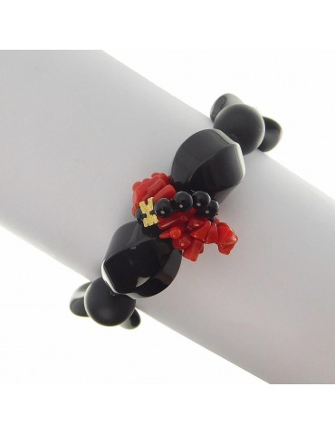 Bracciale Rajola - Odessa - Corallo Rosso - Onice Nero - 45408618