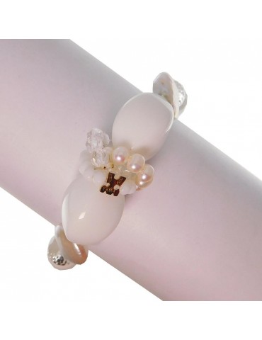 Rajola Woman's Bracelet - Odessa with Pearls and Rock Crystal - 0