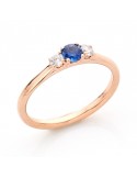 Buonocore Women's Trilogy Ring with Diamonds and Sapphire - 0