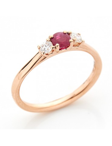 Anello Buonocore Trilogy con Diamanti e Rubino da Donna - 0