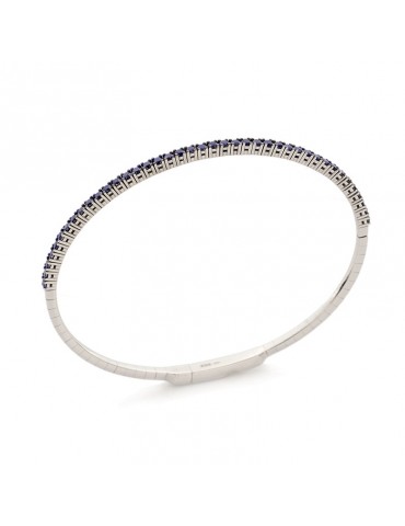 Bracciale Tennis Buonocore Donna - in Oro Bianco con Zaffiri Blu - 0