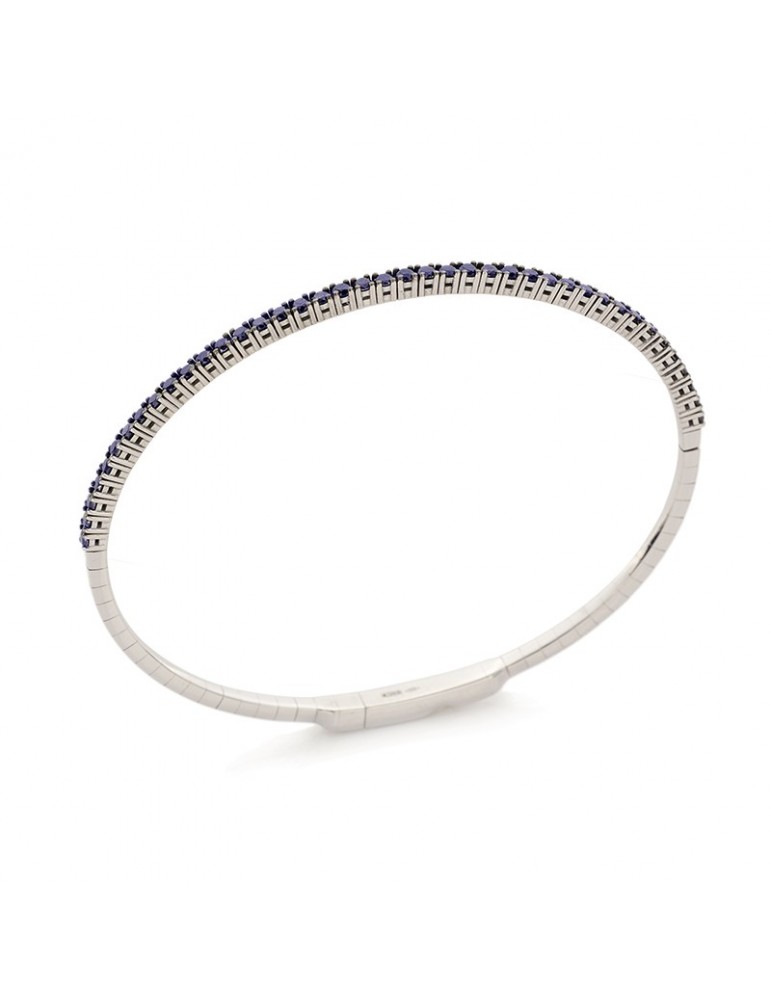 Buonocore Woman's Tennis Bracelet - in White Gold with Blue Sapphires - 0