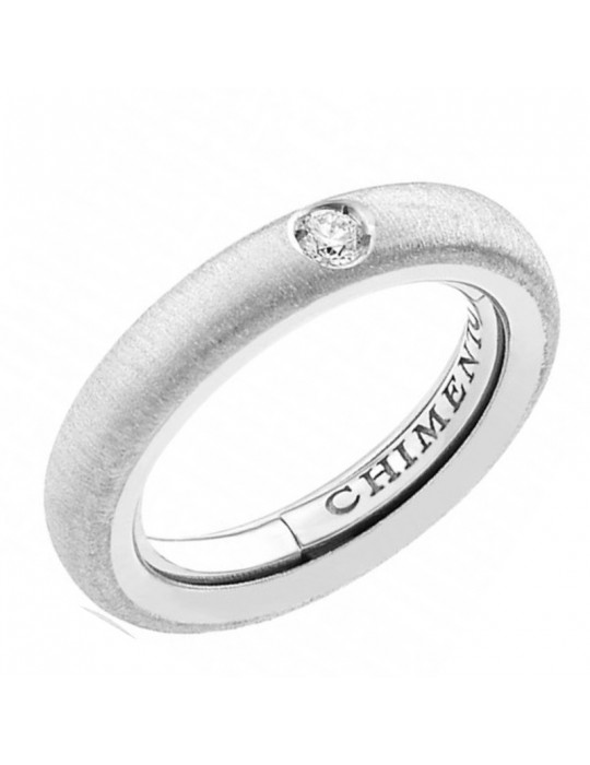 Chimento Woman's Ring - Forever Stack Me 01 in Satin 18K White Gold with Natural Diamonds - 0