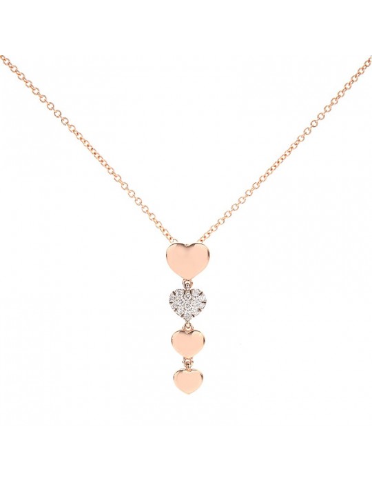 Buonocore Women's Necklace with Heart Pendant and Diamonds - 0