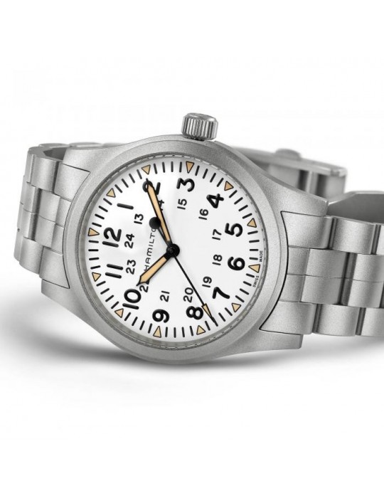 Orologio Hamilton Uomo -Khaki Field Mechanical 42mm Bianco - H69529113