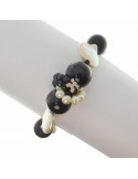 Rajola Woman's Bracelet - Odessa with White Pearls and Black Onyx - 0