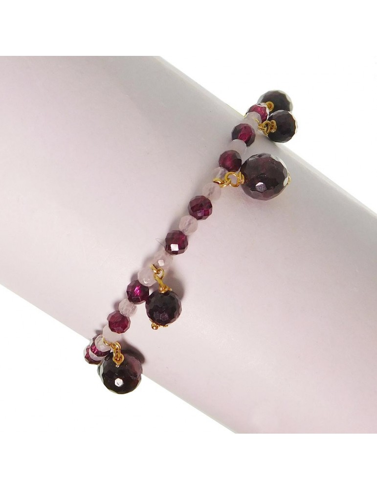 Rajola Woman's Bracelet - Oxford with Garnet and Rose Quartz - 0