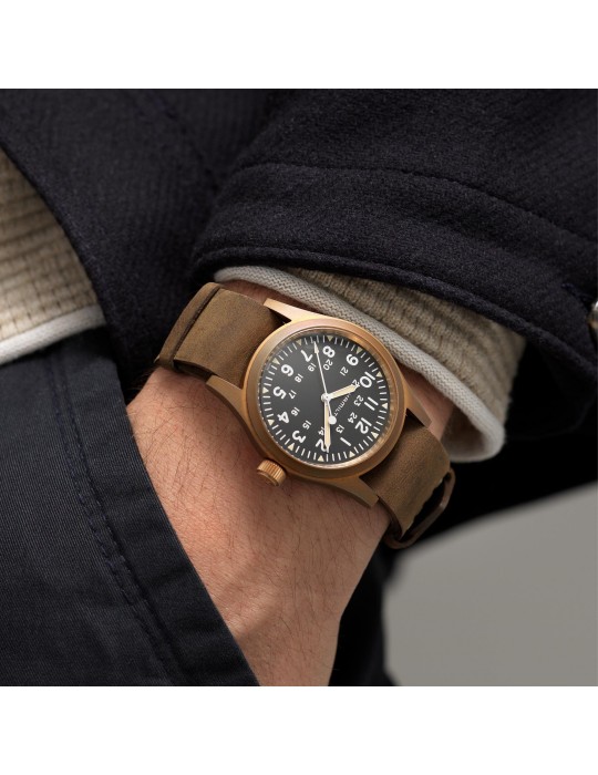Orologio Hamilton- Khaki Field Mechanical Bronze -38mm Nero -H69459530
