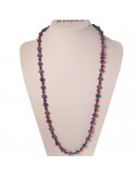 Rajola Woman's Necklace - Cecilia with Blue Spinel Blue Quartz and Red Coral - 0