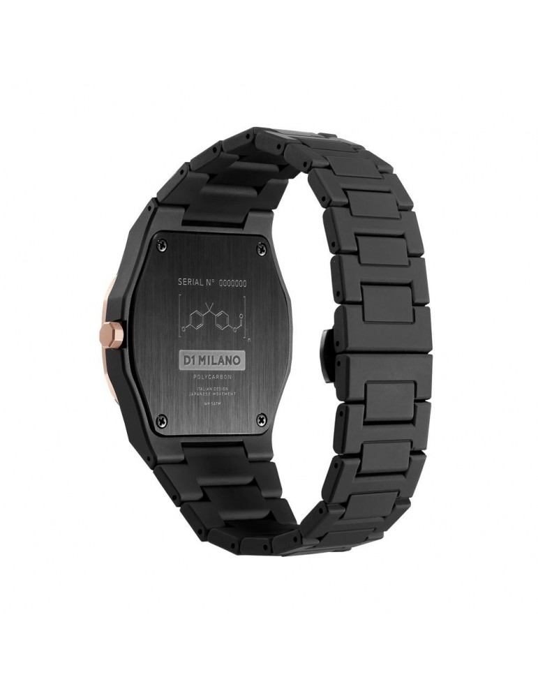 D1 Milano Man's Watch - Polycarbon Gloaming 40.5mm Black and Rose Gold - 0
