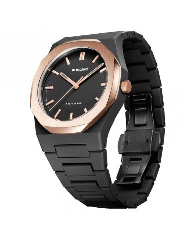 D1 Milano Man's Watch - Polycarbon Gloaming 40.5mm Black and Rose Gold - 0 2