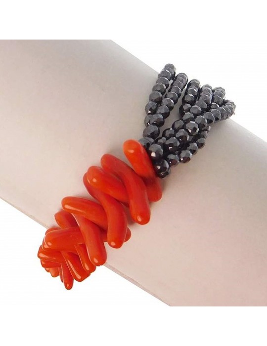 Rajola Women's Armonia Bracelet with Sciacca Coral and Hematite - 0