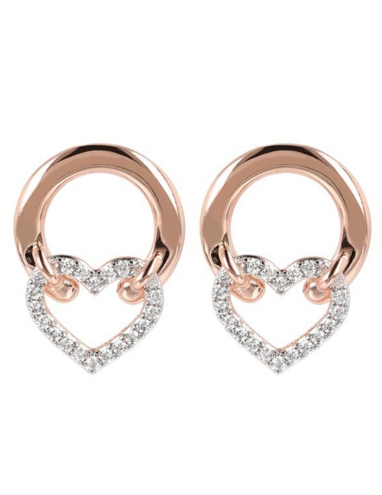 Bronzallure Woman's Earrings - Very High with Stirrup and Heart in Cubic Zirconia - 0
