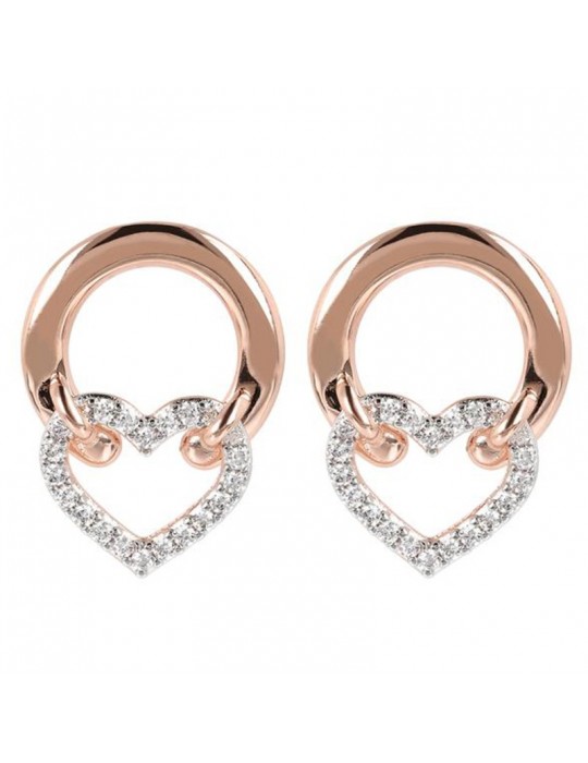 Bronzallure Woman's Earrings - Very High with Stirrup and Heart in Cubic Zirconia - 0