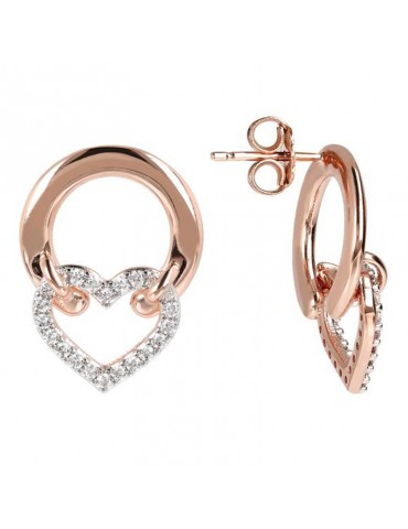 Bronzallure Woman's Earrings - Very High with Stirrup and Heart in Cubic Zirconia - 0 2
