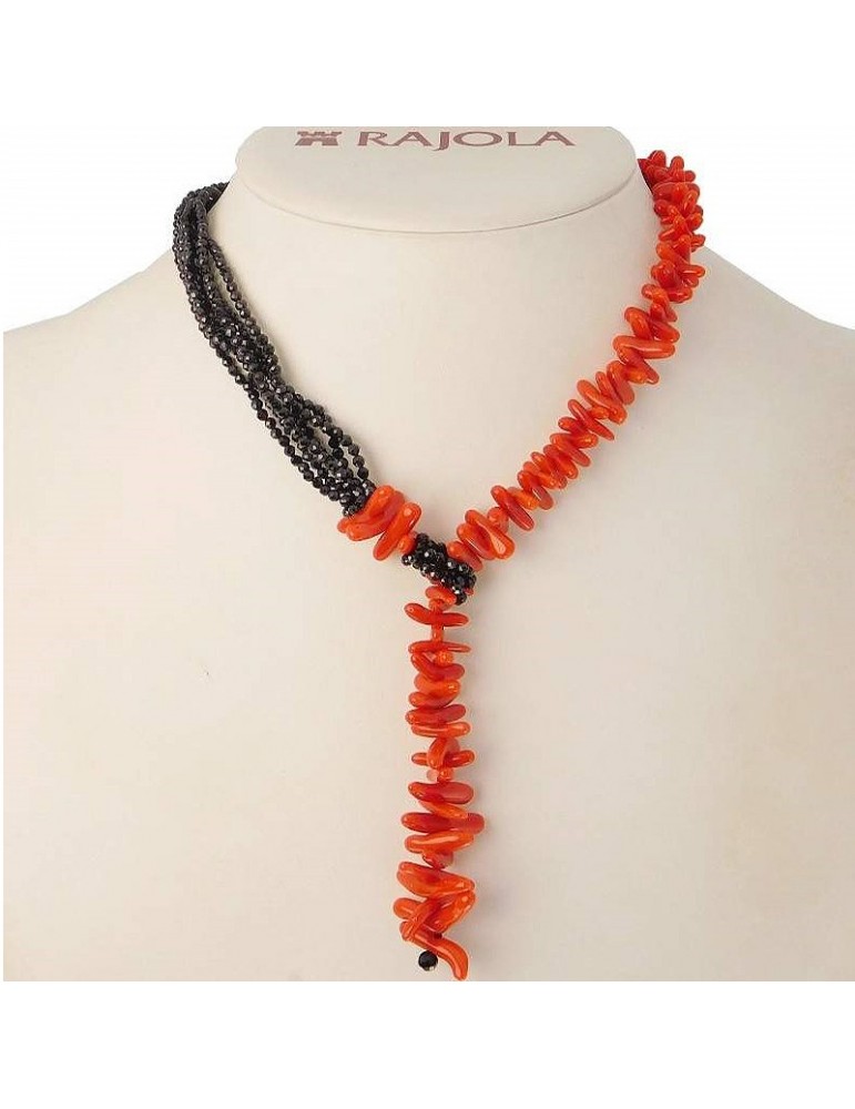 Collana Rajola Armonia con Corallo Rosso ed Ematite da Donna - 0