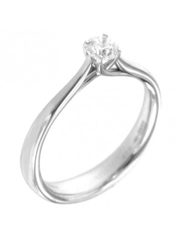 Giorgio Visconti Woman's Ring - Solitaire in 18K White Gold with Natural Diamond - 0