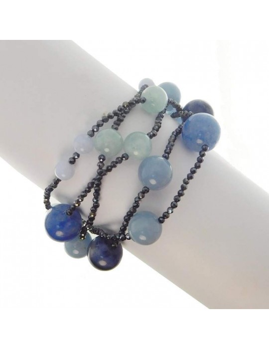 Rajola Woman's Bracelet - Bollicine with Aquamarine and Mother of Pearl - 0