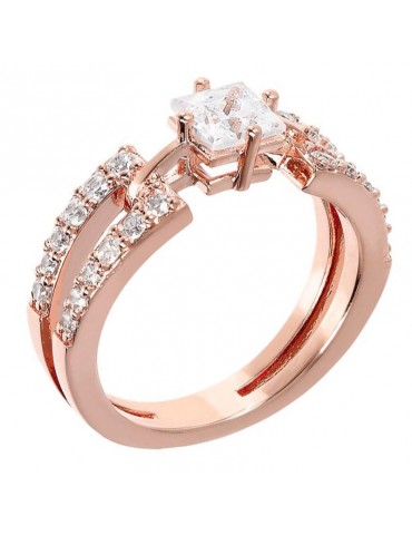 Bronzallure Woman's Ring - Altissima Square with Zircons - 0