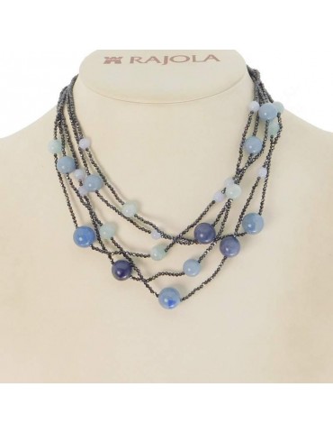 Collana Rajola Donna - Bollicine con Acquamarina e Madreperla - 0