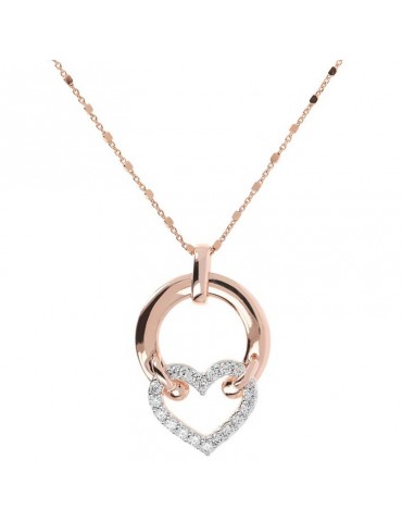 Bronzallure Woman's Necklace - Altissima  with Stirrup and Heart in Cubic Zirconia - 0