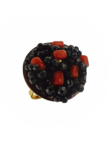 Rajola Tresor Ring with Red Coral for Women - 0