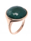 Bronzallure Woman's Ring - Alba Hard Cut with Natural Green Agate - 0