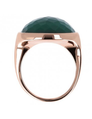 Bronzallure Woman's Ring - Alba Hard Cut with Natural Green Agate - 0 2
