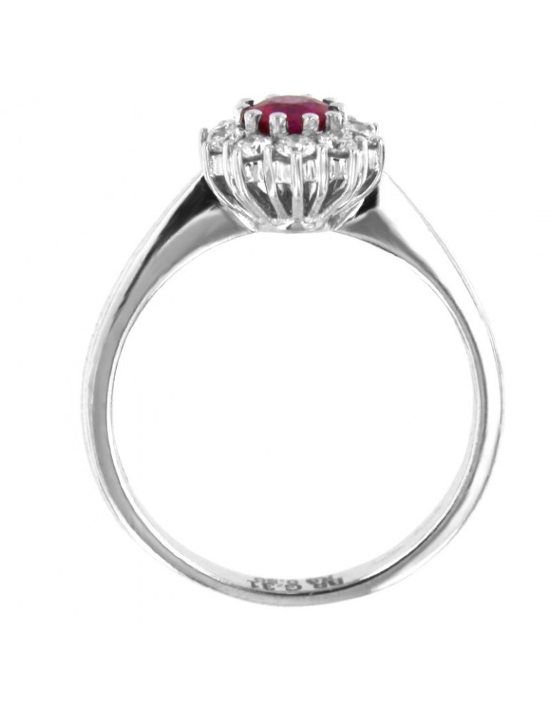 Anello Davite&Delucchi - Rosetta - Oro - Diamanti - Rubino -AA028997RB