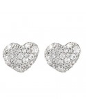 Bronzallure Woman's Earrings - Altissima Heart Lobe with Cubic Zirconia Pav - 0