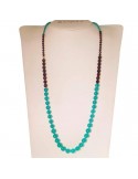 Rajola Woman's Necklace - Velvet with Jade and Garnet - 0