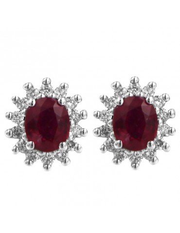 Orecchini Davite&Delucchi - Oro Bianco - Diamanti - Rubini -BB009134RB