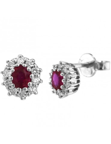 Orecchini Davite&Delucchi - Oro Bianco - Diamanti - Rubini -BB007802RB 2