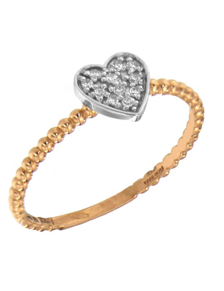 Anello Davite&Delucchi - Oro Rosa - Cuore - Diamanti - AA03158111