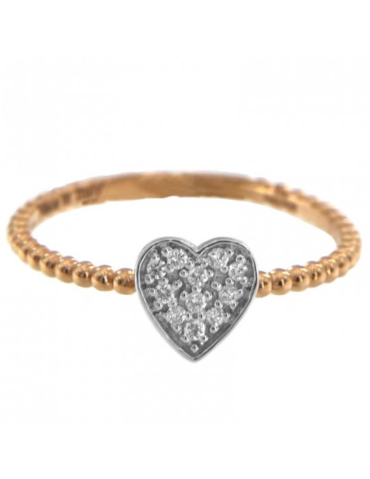Anello Davite&Delucchi - Oro Rosa - Cuore - Diamanti - AA03158111
